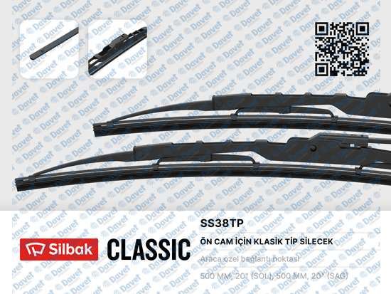 SILBAK SS38TP Silecek Supurgesi 510mm Unuversal Samara